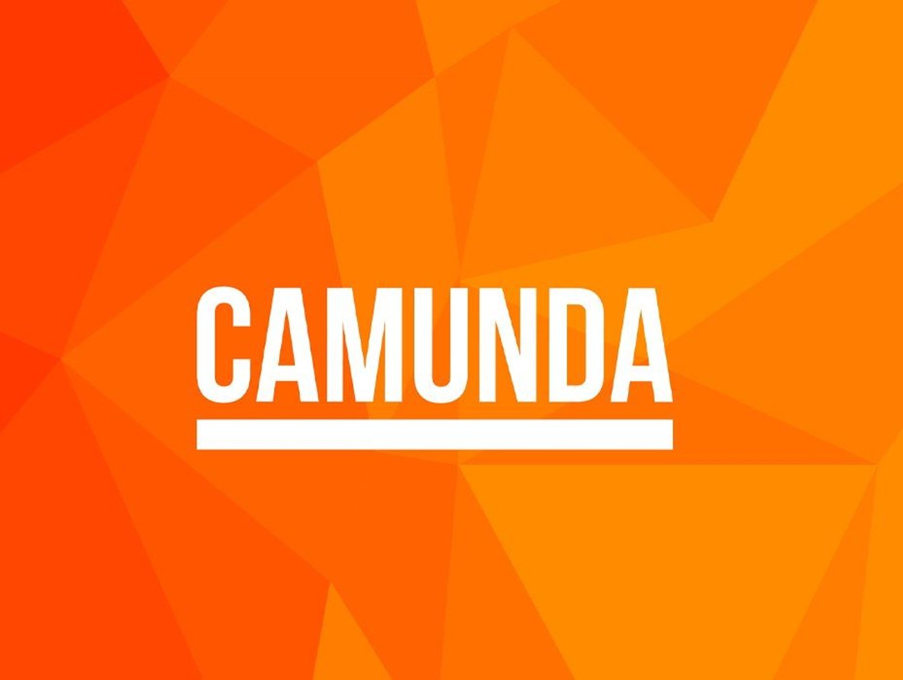 Logo von Camunda. Weisse Schrift auf Orangem Hintergrund